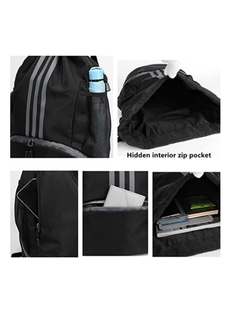 Drawstring Backpack Drawstring Bag Gym Sack String Bag Men Women Basketball Bag Bundle Pocket Drawstring Backpack Student School Bag Football Bag Storage Bag Large Capacity Fitness