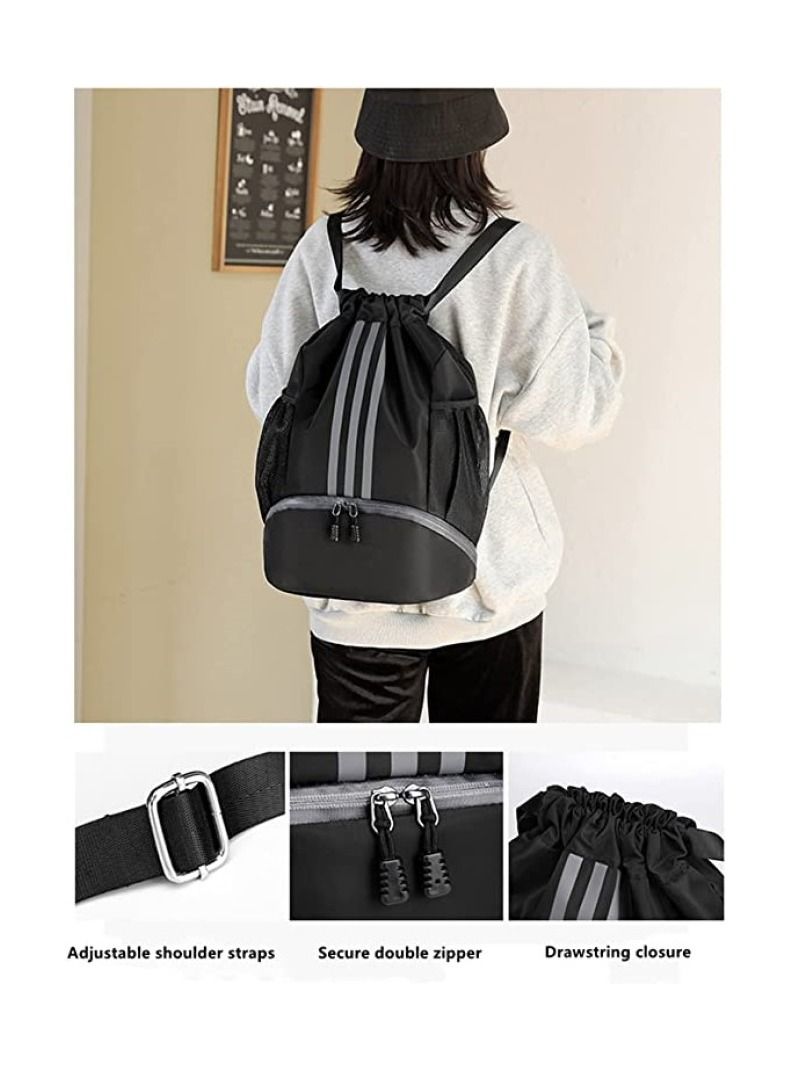 Drawstring Backpack Drawstring Bag Gym Sack String Bag Men Women Basketball Bag Bundle Pocket Drawstring Backpack Student School Bag Football Bag Storage Bag Large Capacity Fitness