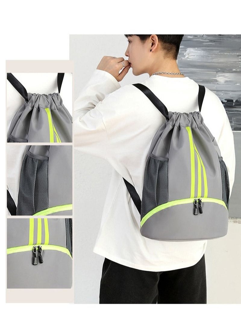 Drawstring Backpack Bag Gym Sack String Men Women Basketball Bundle Pocket Student School Football Storage Large Capacity Fitness