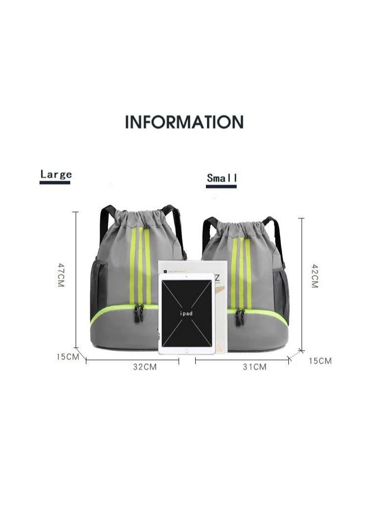 Drawstring Backpack Bag Gym Sack String Men Women Basketball Bundle Pocket Student School Football Storage Large Capacity Fitness
