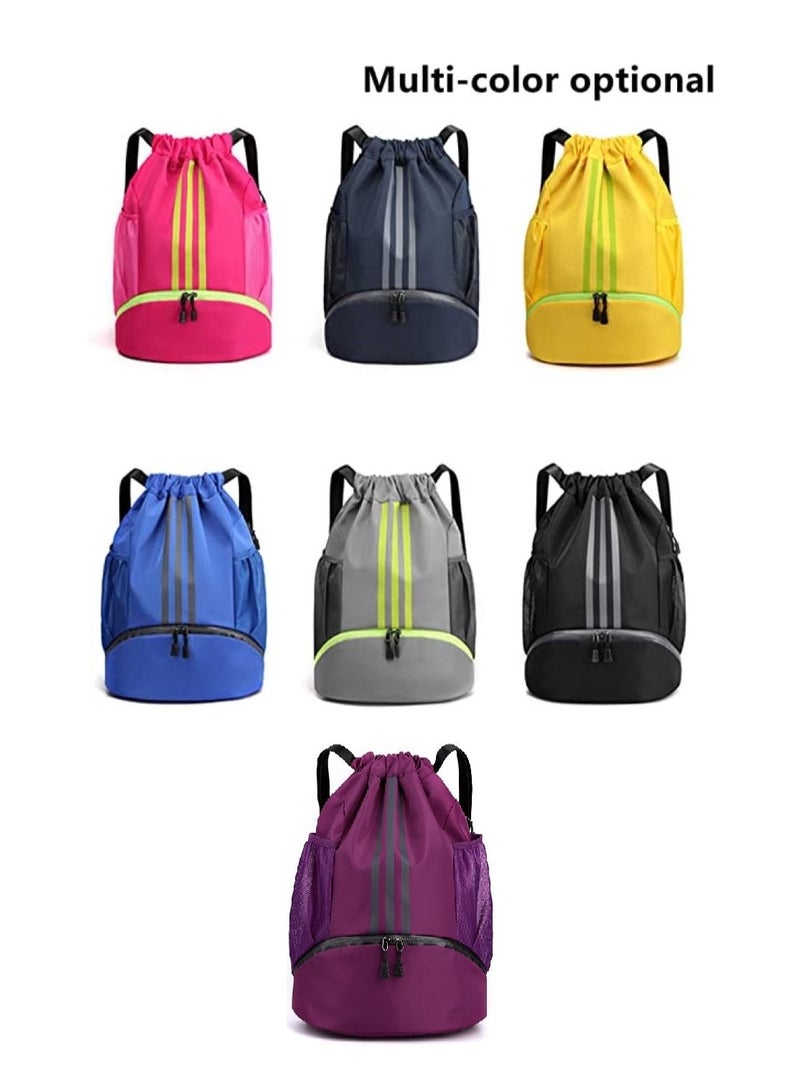 Drawstring Backpack Bag Gym Sack String Men Women Basketball Bundle Pocket Student School Football Storage Large Capacity Fitness
