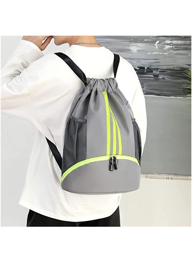 Drawstring Backpack Bag Gym Sack String Men Women Basketball Bundle Pocket Student School Football Storage Large Capacity Fitness