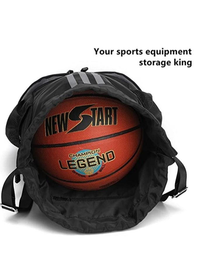 Drawstring Backpack Bag Gym Sack String Men Women, Basketball Bundle Pocket Student School Football Storage Large Capacity Fitness