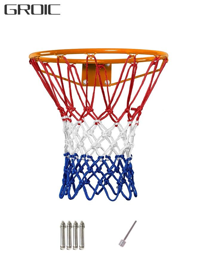 Basketball Net Outdoor, 2022 Upgrade Thick Professional Basketball Rim Replacement Heavy Duty, All Weather Anti Whip Color Never Fade Standard Nets -12 Loops