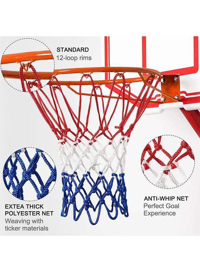 Basketball Net Outdoor, 2022 Upgrade Thick Professional Basketball Rim Replacement Heavy Duty, All Weather Anti Whip Color Never Fade Standard Nets -12 Loops