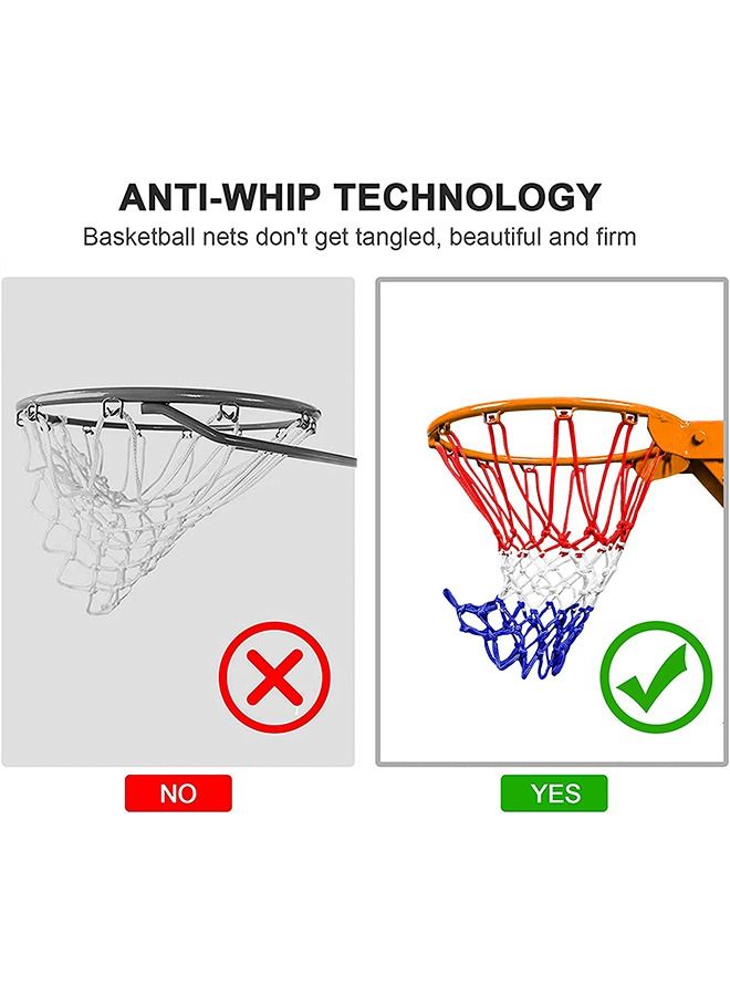 Basketball Net Outdoor, 2022 Upgrade Thick Professional Basketball Rim Replacement Heavy Duty, All Weather Anti Whip Color Never Fade Standard Nets -12 Loops