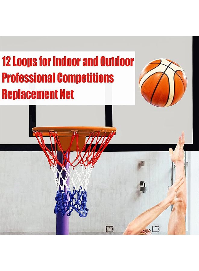 Basketball Net Outdoor, 2022 Upgrade Thick Professional Basketball Rim Replacement Heavy Duty, All Weather Anti Whip Color Never Fade Standard Nets -12 Loops