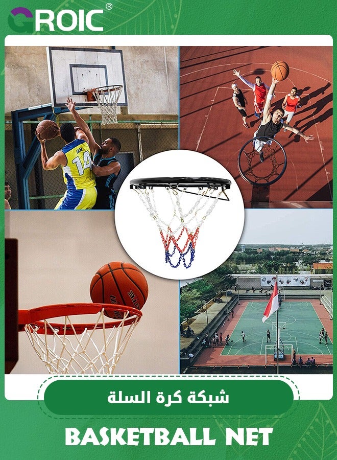 Basketball Net Replacement Heavy Duty,Rust Proof Basketball Chain Net for Indoor Outdoor Climate, Quick Installation,Special Replacement Basketball Net for Basketball Stand