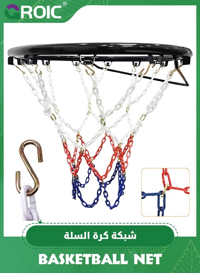 Basketball Net Replacement Heavy Duty,Rust Proof Basketball Chain Net for Indoor Outdoor Climate, Quick Installation,Special Replacement Basketball Net for Basketball Stand