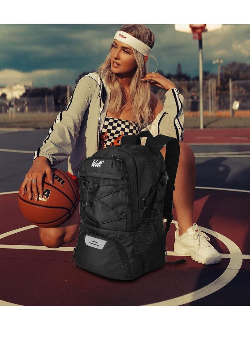 Basketball Backpack Large Sports Bag with Separate Ball holder & Shoes compartment, Best for Basketball, Soccer, Volleyball, Swim, Gym, Travel