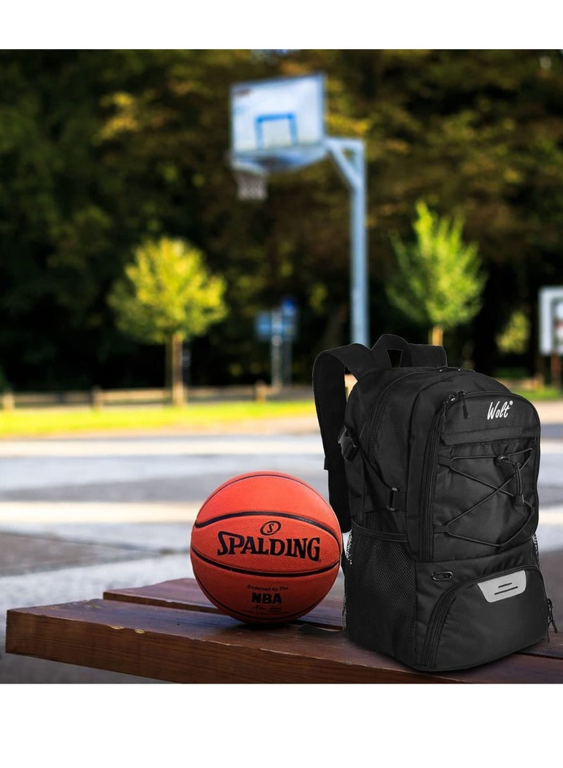 Basketball Backpack Large Sports Bag with Separate Ball holder & Shoes compartment, Best for Basketball, Soccer, Volleyball, Swim, Gym, Travel