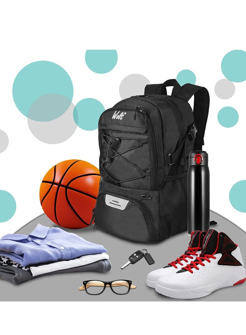 Basketball Backpack Large Sports Bag with Separate Ball holder & Shoes compartment, Best for Basketball, Soccer, Volleyball, Swim, Gym, Travel