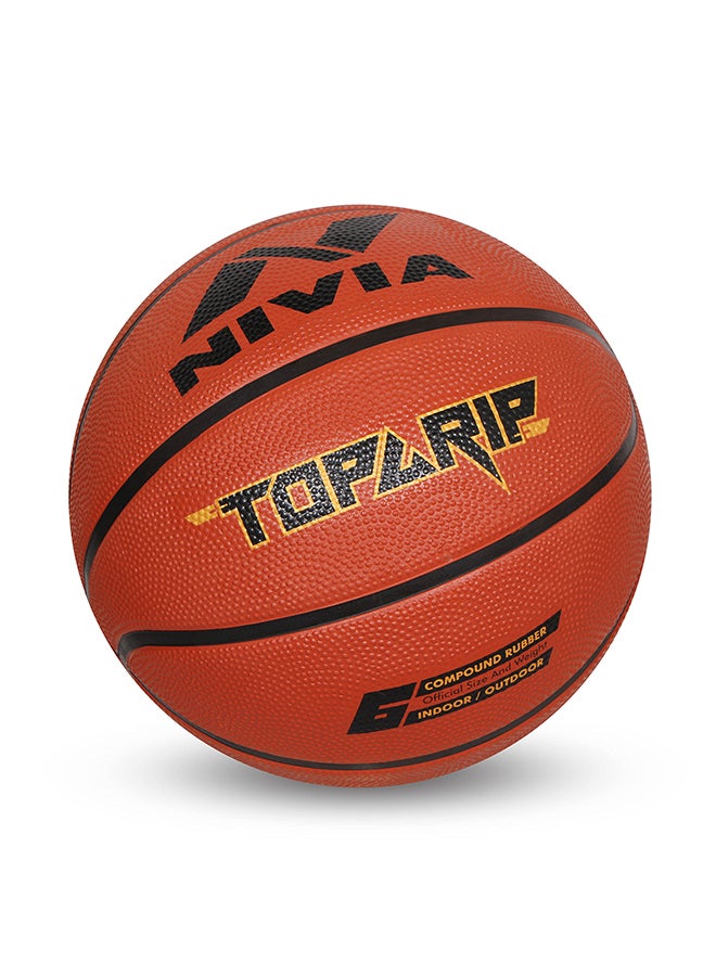 Top Grip Basketball | Material :  Rubber |  Size : 5 | Machine Stitched | 8 Panels | Waterproof | Ideal For : Training/Match