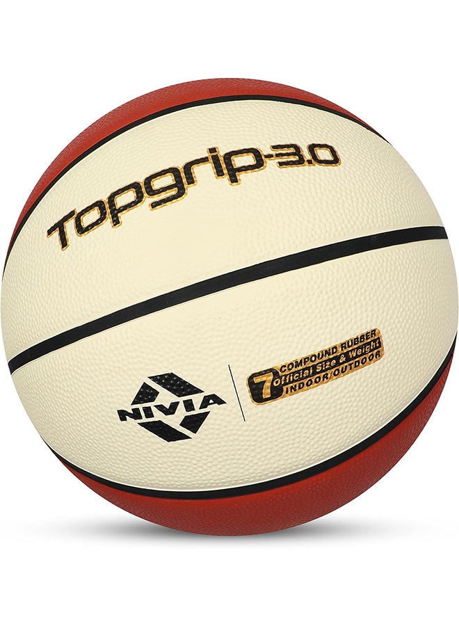 Top Grip 3.0 Basketball | Size : 7 | Material	: Rubber | 8 Panel | Outdoor Play | Wooden Flooring & Indoor Synthetic Surface