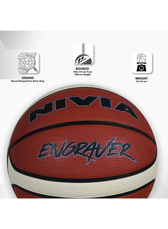 Engraver Basketball | Size: 7 | Ideal for : Training/Match | 14 Panel | Waterproof | Material : Rubber