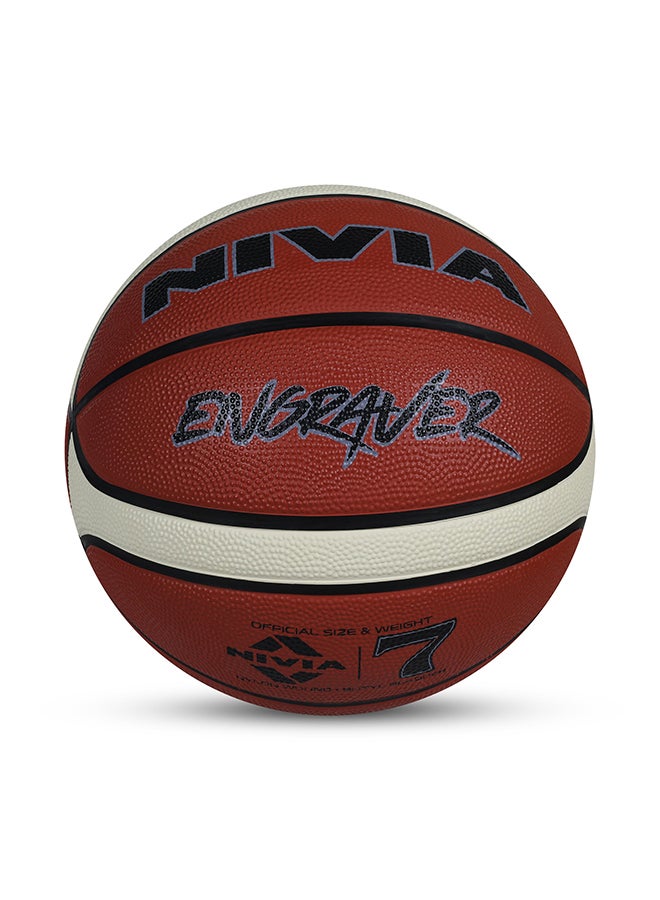 Engraver Basketball | Size: 7 | Ideal for : Training/Match | 14 Panel | Waterproof | Material : Rubber