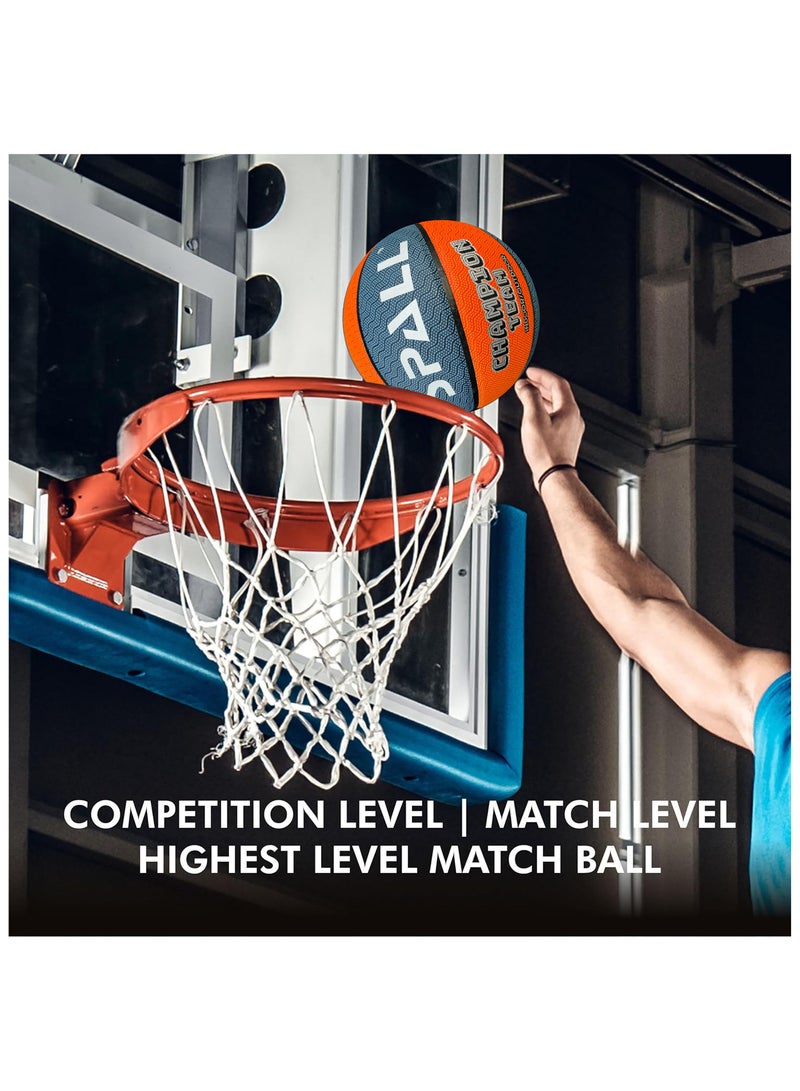 Basketball Size 7 Indoor/Outdoor Official Regulation Size Streetball Rubber Basketball Deep Channel Construction Made For Unisex Men And Women Youth And Adult For Professional Training And Games