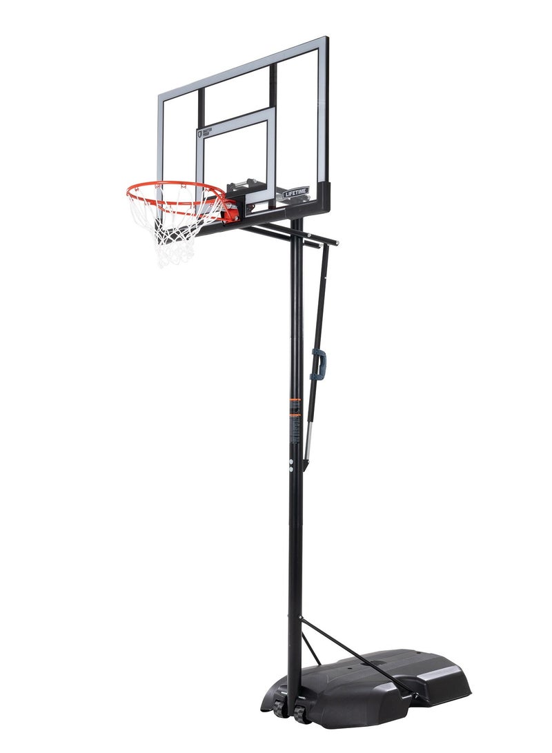 Lifetime 50 Inch, Adjustable, Portable Basketball Hoop, 5 year limited warranty, LFT-91052