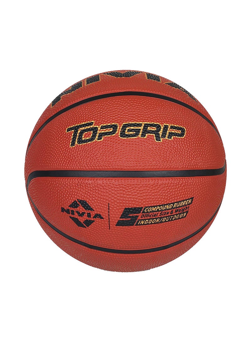 Top Grip Basketball | Size - 6 | Material : Rubber | Panel : 8 | Waterproof | Wooden Flooring & Indoor Synthetic Surface