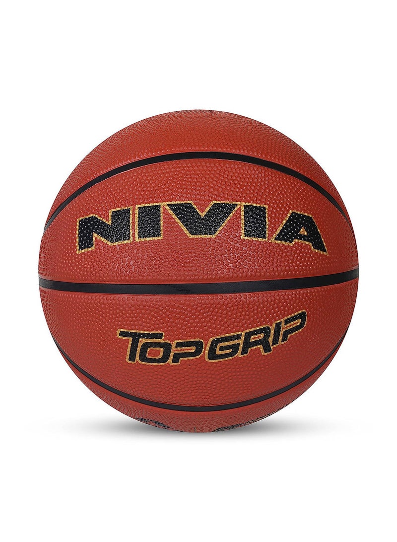 Top Grip Basketball | Size - 6 | Material : Rubber | Panel : 8 | Waterproof | Wooden Flooring & Indoor Synthetic Surface