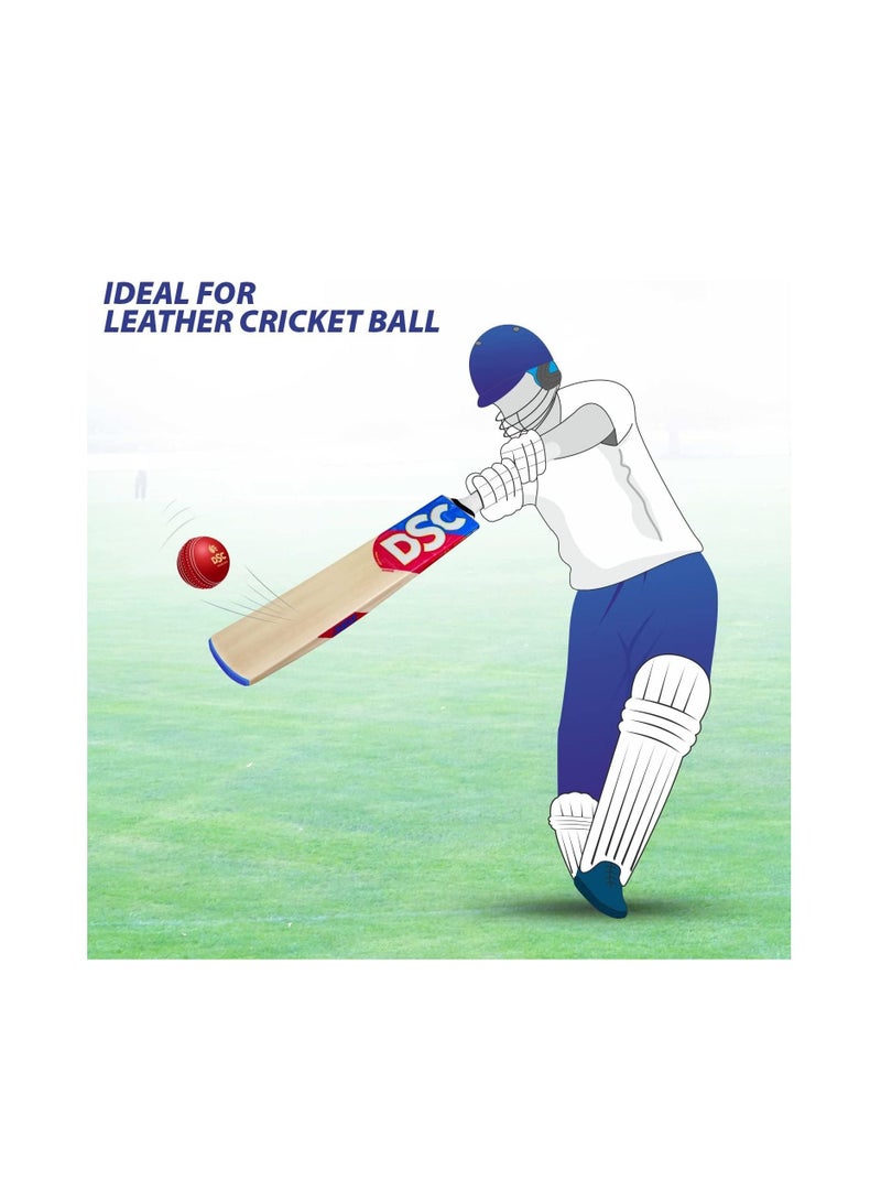 Intense Force Kashmir Willow Cricket Bat for Leather Ball |Size-4 | Light Weight | Free Cover|