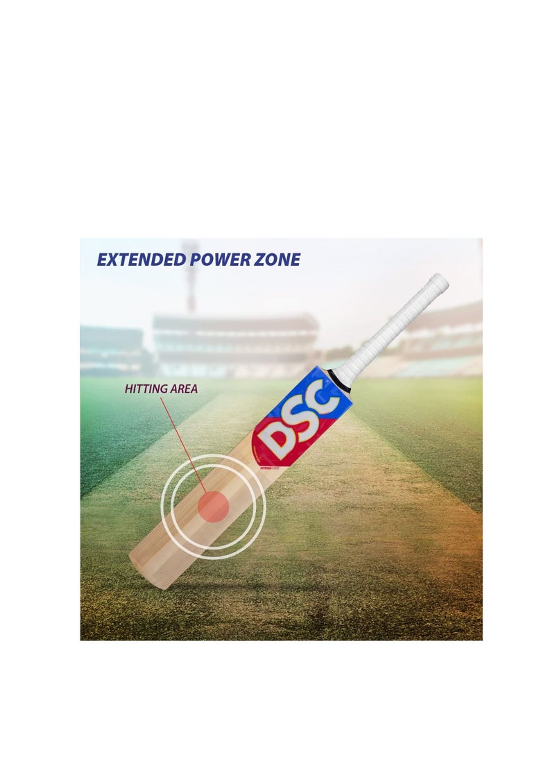 Intense Force Kashmir Willow Cricket Bat for Leather Ball |Size-4 | Light Weight | Free Cover|