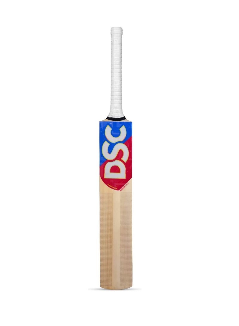 Intense Force Kashmir Willow Cricket Bat for Leather Ball |Size-4 | Light Weight | Free Cover|