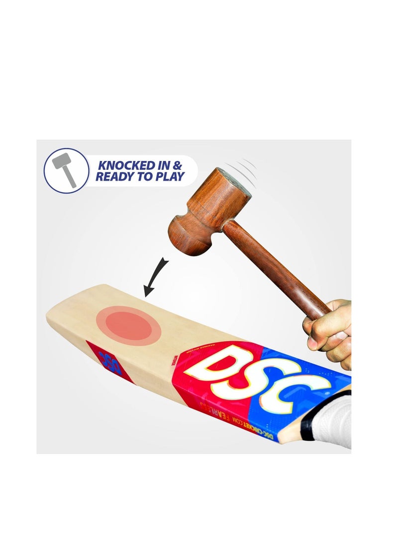Intense Force Kashmir Willow Cricket Bat for Leather Ball |Size-4 | Light Weight | Free Cover|