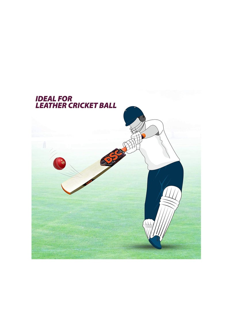 Intense Force Kashmir Willow Cricket Bat for Leather Ball |Size-4 | Light Weight | Free Cover|