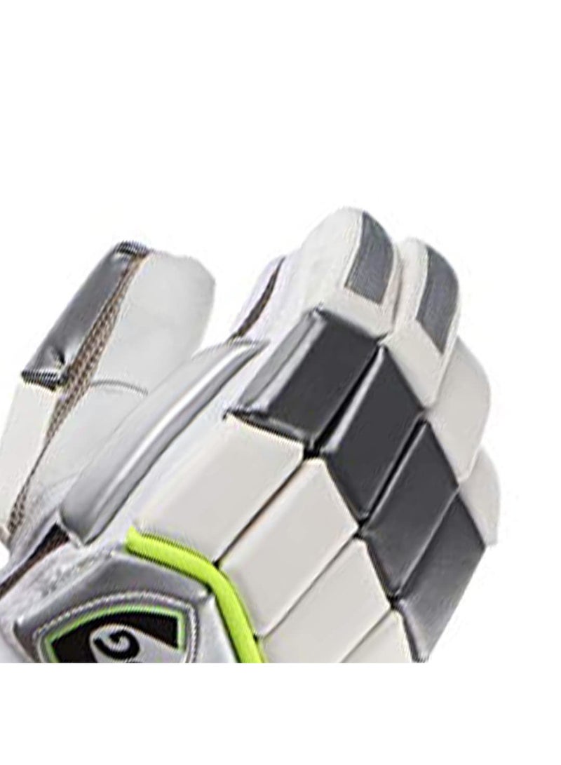 Litevate White Cricket Batting Gloves | Size: Mens, Right Hand | For Men & Boys | Material: Leather & TPU | Enhanced Grip and Protection for Superior Performance | Lightweight