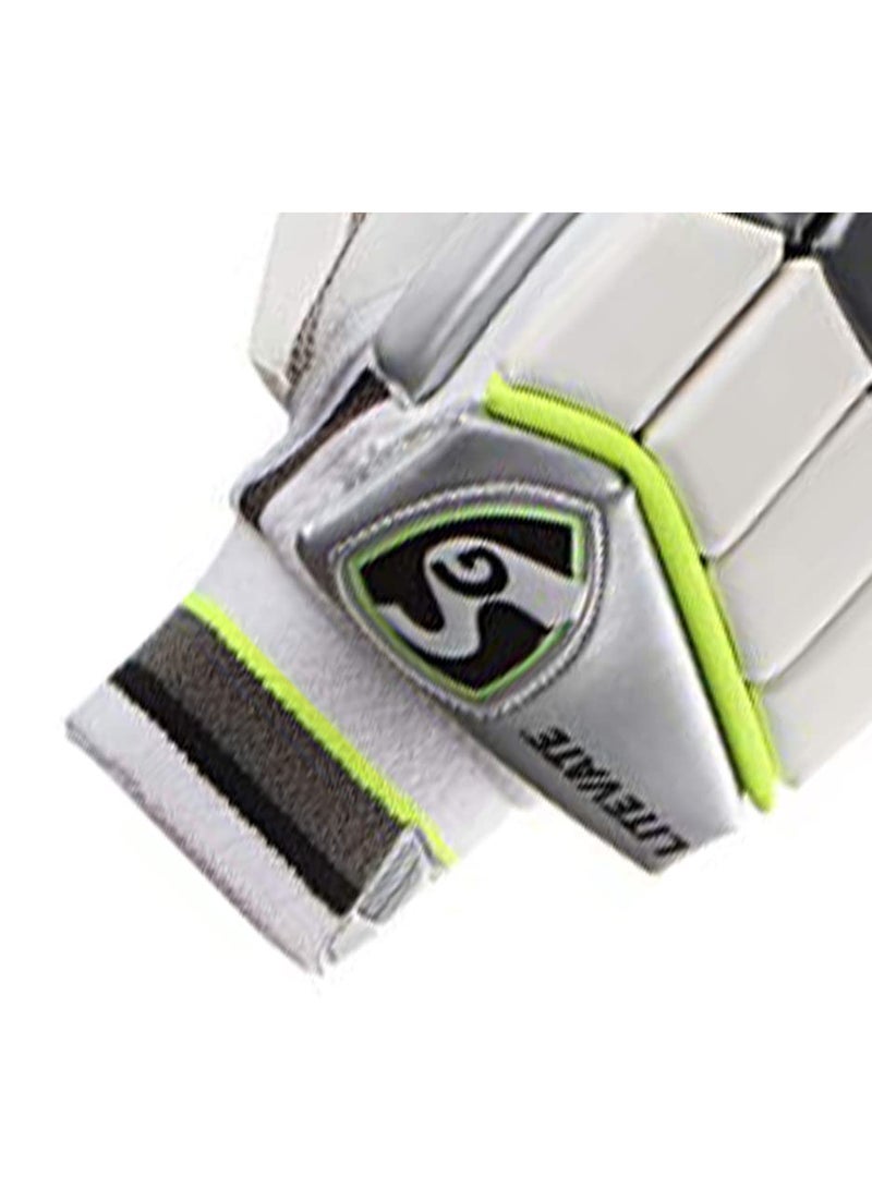 Litevate White Cricket Batting Gloves | Size: Mens, Right Hand | For Men & Boys | Material: Leather & TPU | Enhanced Grip and Protection for Superior Performance | Lightweight