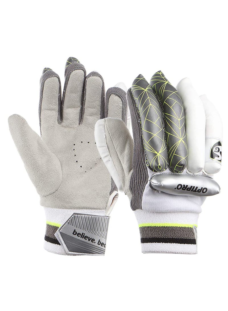 OPTIPRO X  Batting Gloves Small Junior RH  | Leather | Sponge-Padder Spacer Mesh Back For Better Fit and Comfort