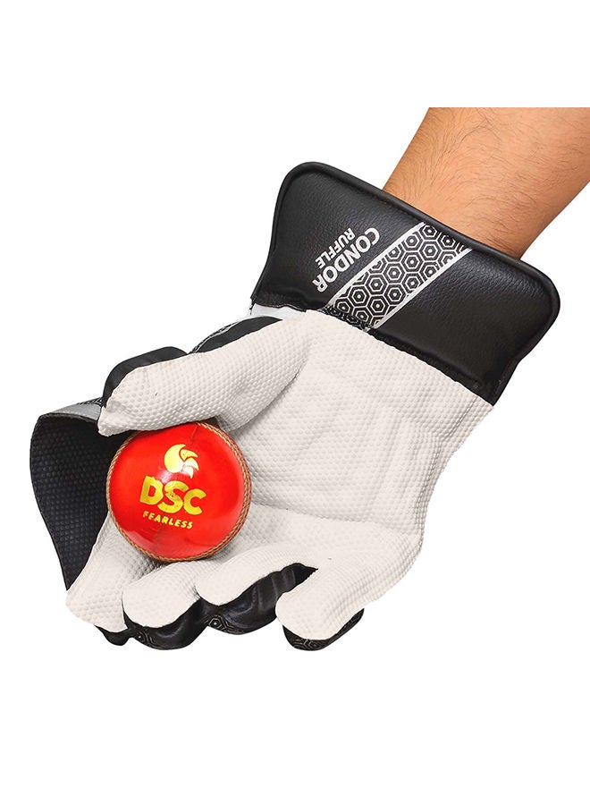 Condor Ruffle Wicket Keeping Gloves | Size: Youth | For Men & Boys | Material: Leather | Flexibility and Comfort | Sweat absorbing wrist grip