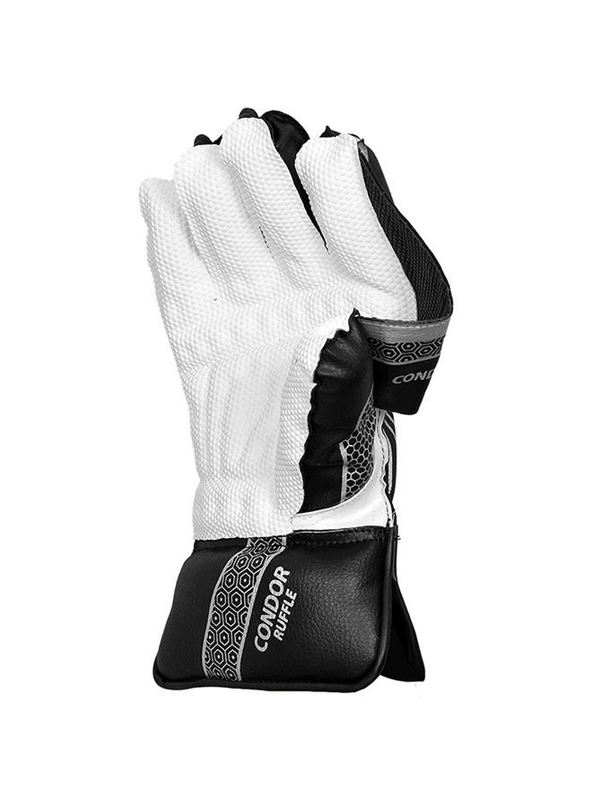 Condor Ruffle Wicket Keeping Gloves | Size: Youth | For Men & Boys | Material: Leather | Flexibility and Comfort | Sweat absorbing wrist grip