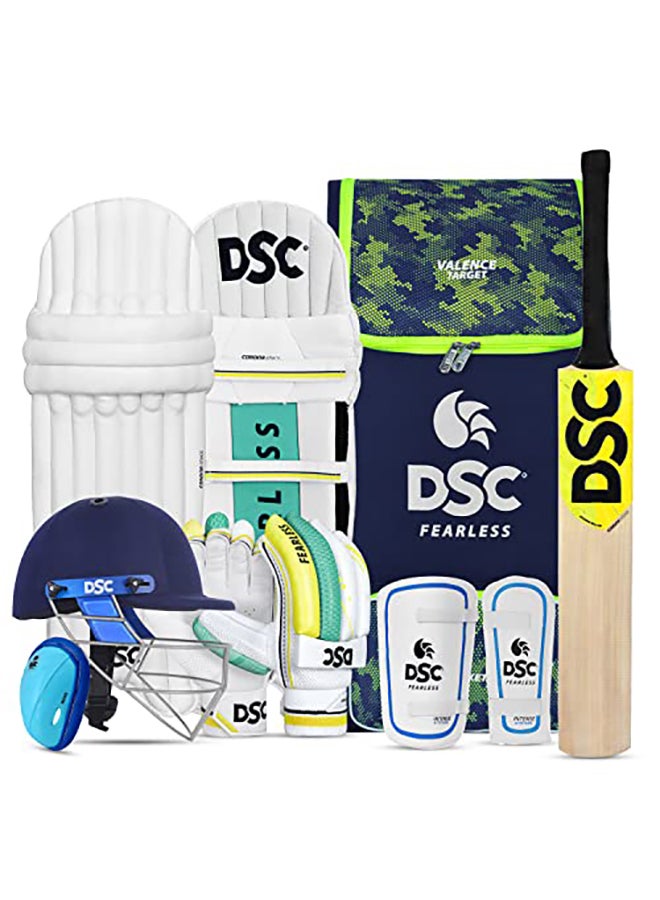 Premium Complete Kit With Helmet Cricket Kit | Right Hand | Kit for Men | Polyvinyl Chloride | Adult | Size 3