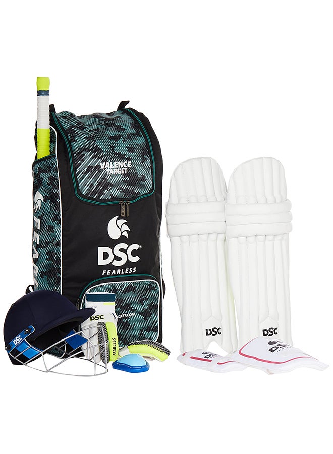 Premium Complete Kit With Helmet Cricket Kit | Right Hand | Kit for Men | Polyvinyl Chloride | Adult | Size 5