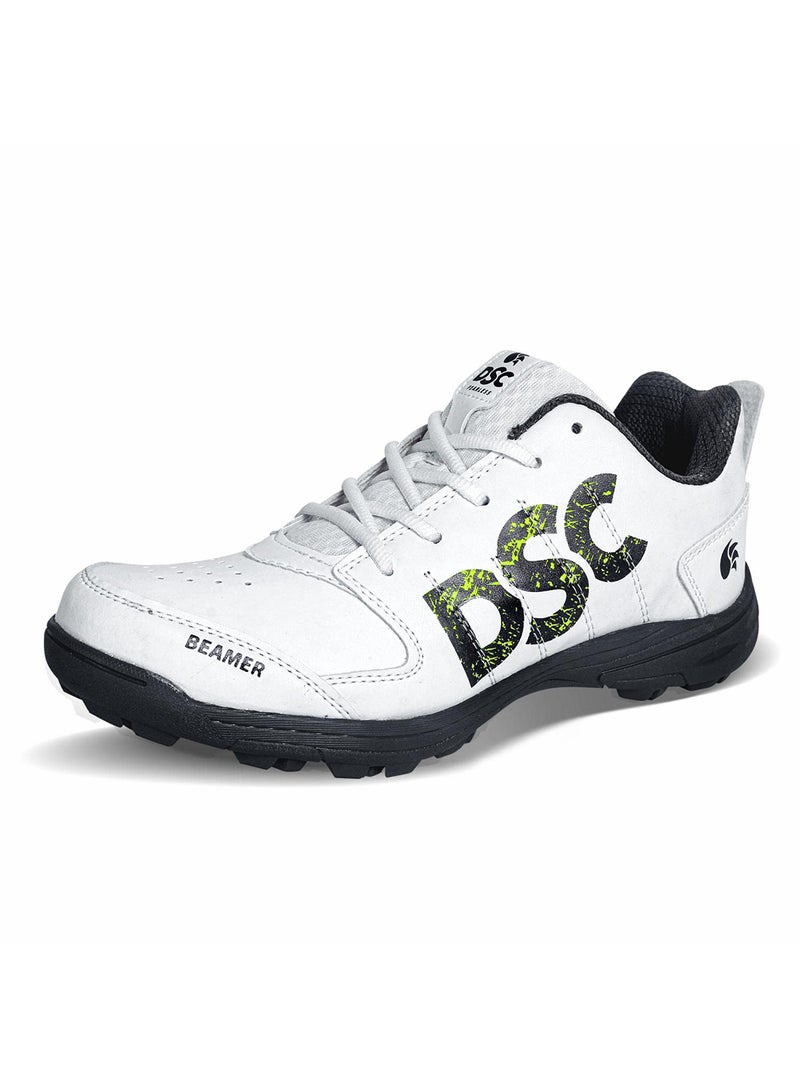 DSC Beamer Cricket Shoes | Grey/White | For Boys and Men | Light Weight | Durable | 8 UK, 9 US, 42 EU