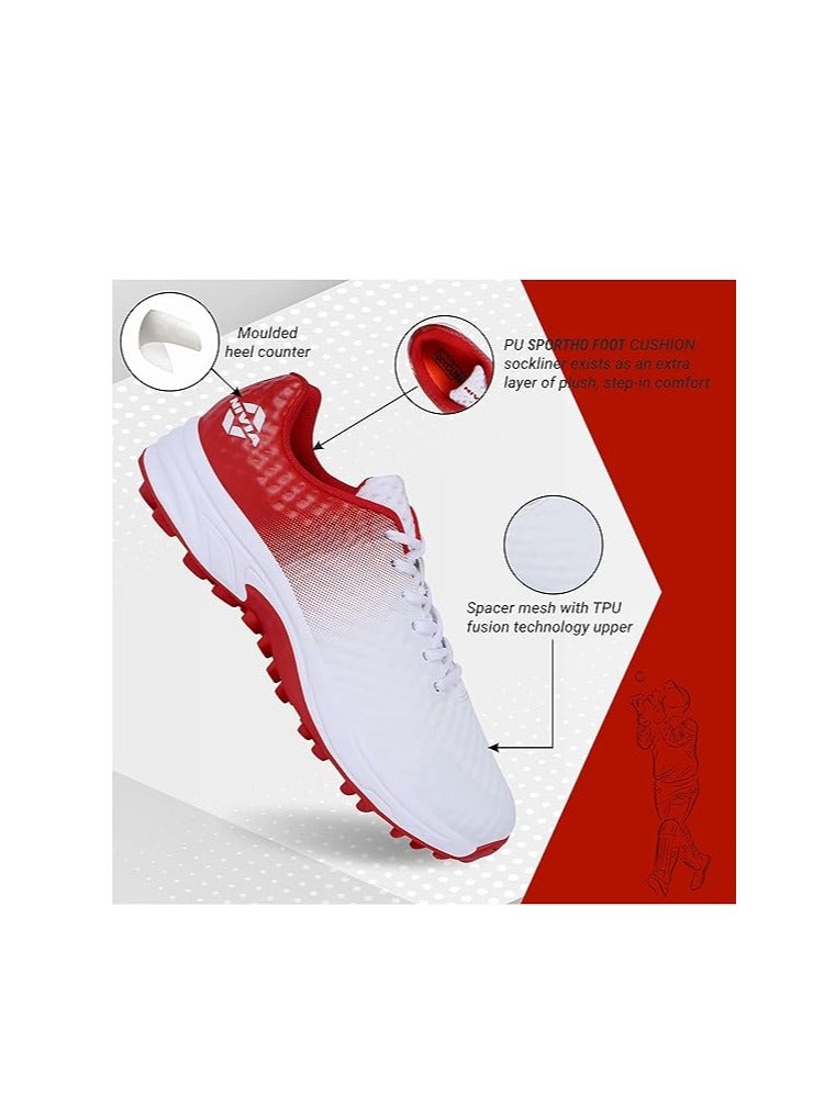 Crick 1000 Cricket Shoes | Breathable Mesh & TPU Upper | Flexible Phylon & Rubber Sole | For Men | Fielding Cricket Shoes | UK11 / US12 / EU45 | Lightweight