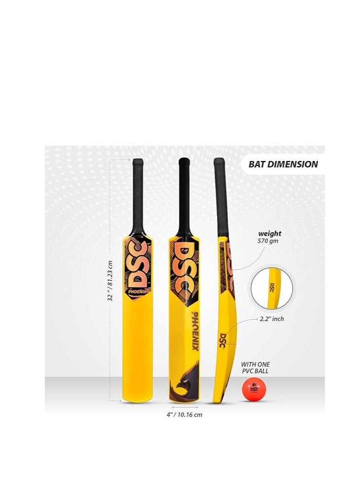 Phoenix Plastic Cricket Set For Kids | Size: 6 | Material: Plastic | Includes 4 Plastic Stumps + 2 Base + 2 Bails + 1 PVC Ball | Lightweight | Free Cover | Ready to play | For Kids