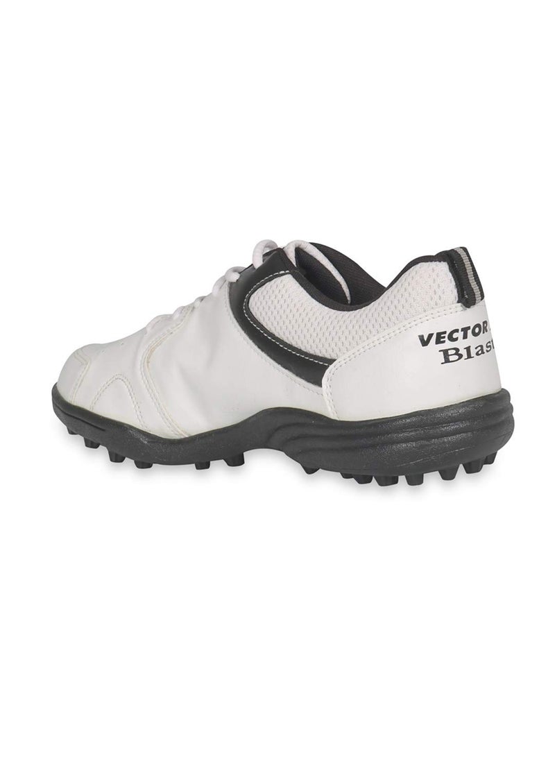 Blast Cricket Shoes | Color: White & Black | Size: 5 UK/ 6US/ 39EU | For Men & Boys | Material: Faux Leather | Increase your Training Load | Recover more Quickly