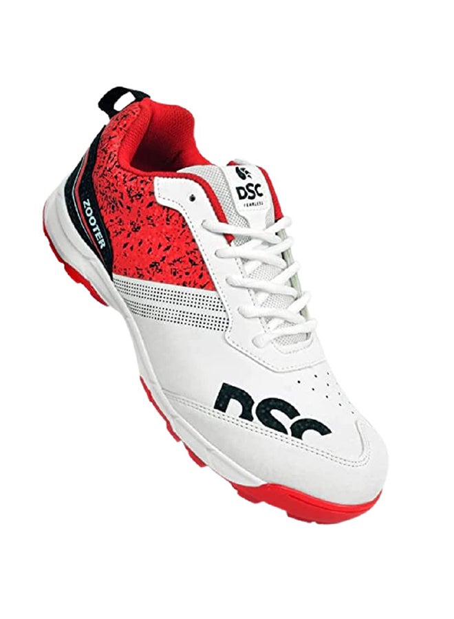 Zooter Cricket Shoe | Color: White & Red | Size:  2 UK/3 US/36 EU | For Mens & Boys | Material: Polyvinyl Chloride | lightweight | Improved Stability in the Game