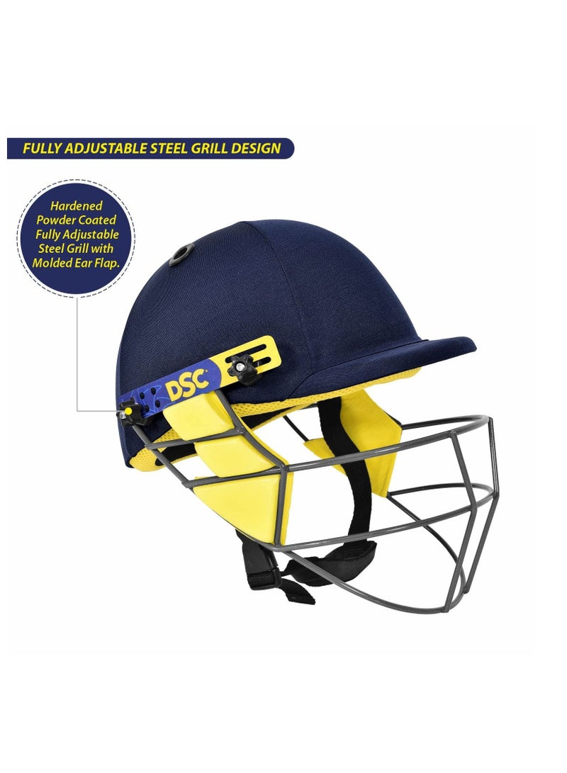 Bouncer Cricket Helmet | Size: Large | For Men & Boys | Steel Grill | Adjustable Back Support Strap | Removable and washable sweatband | Lightweight