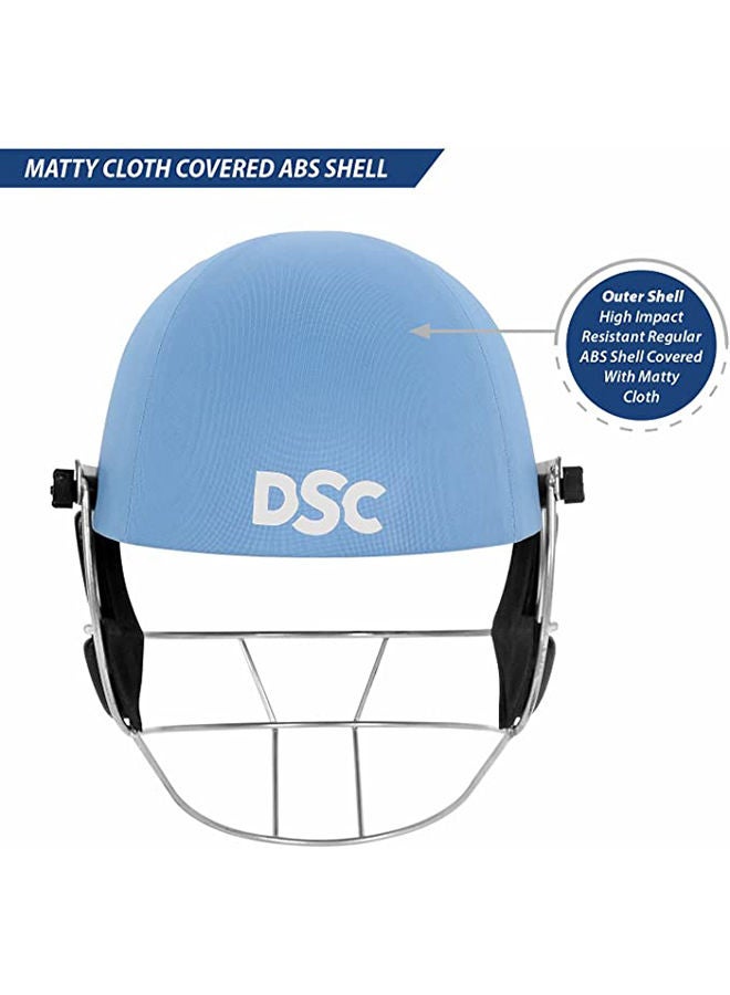 Defender Cricket Helmet | Sky Blue | Size: Small | For Men & Boys | Adjustable Steel Grill | Back Support Strap | Lightweight