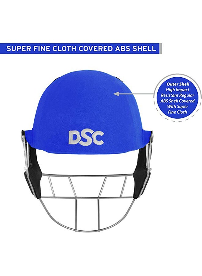 SCUD Cricket Helmet | Royal Blue | Size: Large | For Men & Boys | Fixed Spring Steel Grill | Adjustable Back Support Strap | Removable and washable sweatband | Lightweight