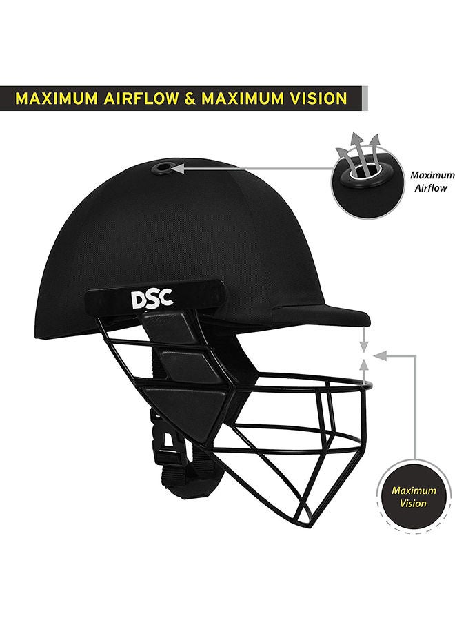 Avenger PRO Premium Cricket Helmet | Size: Medium | For Men & Boys | Fixed Spring Steel Grill | Back Support Strap | Neck Guard | Lightweight