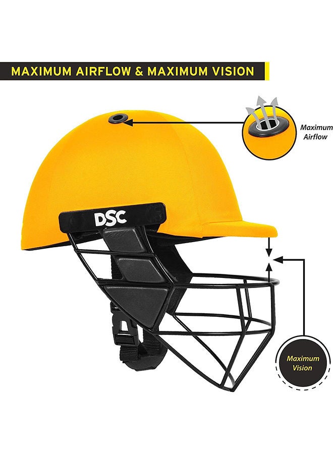 Avenger PRO Premium Cricket Helmet | Size: Large | For Men & Boys | Fixed Spring Steel Grill | Back Support Strap | Neck Guard | Lightweight