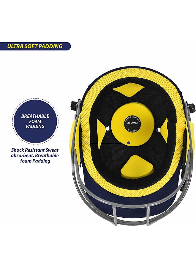 Bouncer Cricket Helmet | Navy Blue | Size: Extra Large | For Men & Boys | Steel Grill | Adjustable Back Support Strap | Removable and washable sweatband | Lightweight