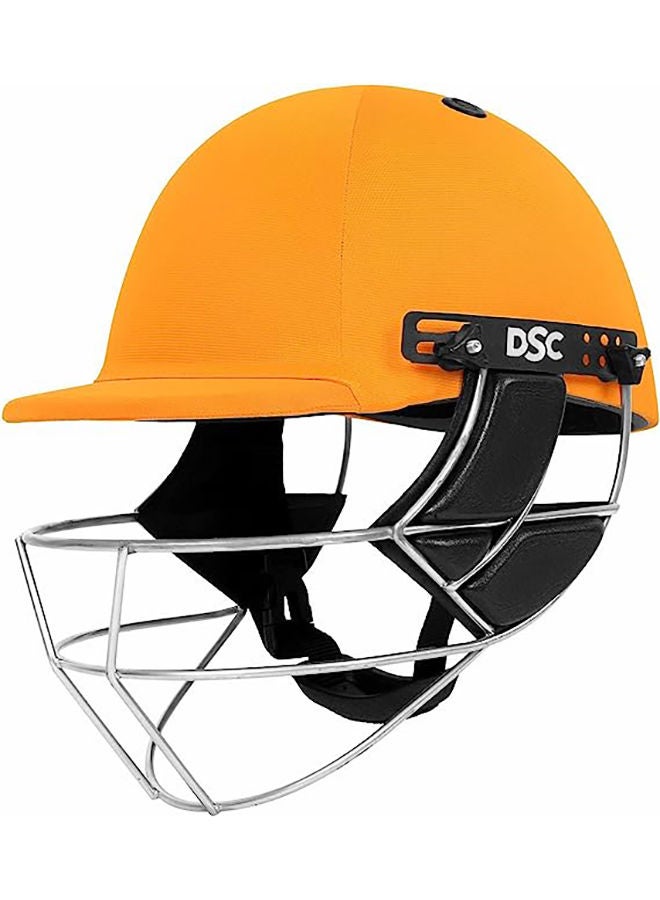 Defender Cricket Helmet | Yellow | Size: Extra Large | For Men & Boys | Adjustable Steel Grill | Back Support Strap | Lightweight