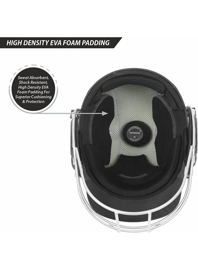 Defender Cricket Helmet | For Men & Boys | Adjustable Steel Grill | Back Support Strap | Lightweight
