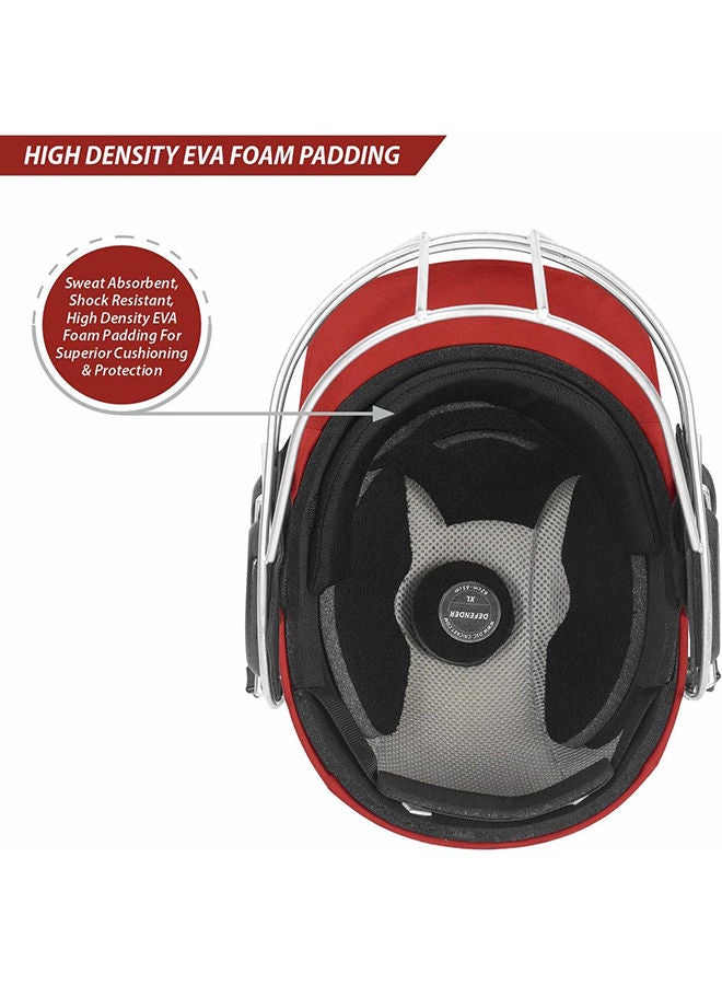 Defender Cricket Helmet | For Men & Boys | Adjustable Steel Grill | Back Support Strap | Lightweight